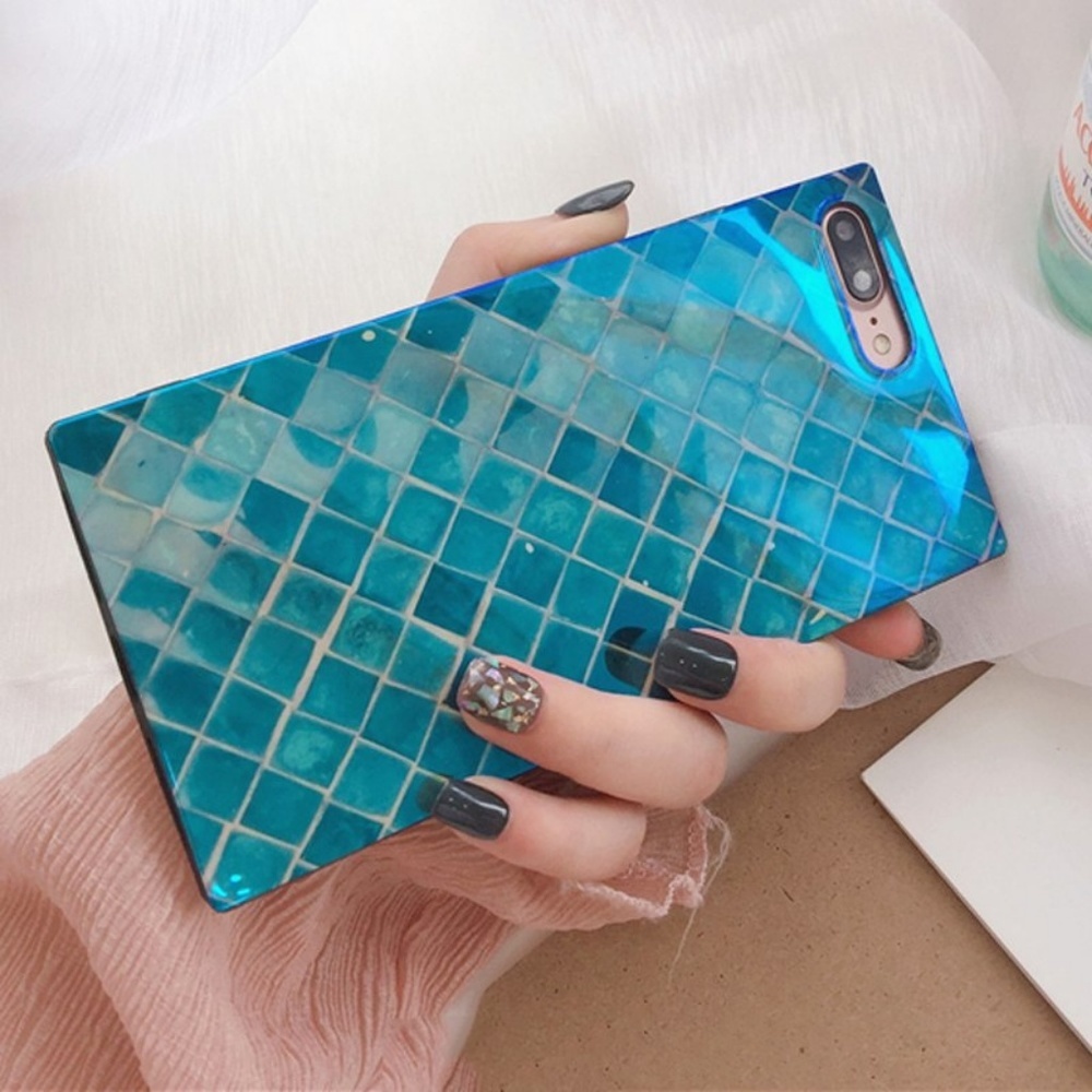 NEW iPhone Max/XR/X/XS/7/8/Plus Blue Square case - Picture 3 of 3